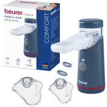 Beurer IH49 Nebuliser, Portable Inhalation Device, Rechargeable Battery, Particularly Quiet, for Children and Adults, Vibrating Membrane Technology, f