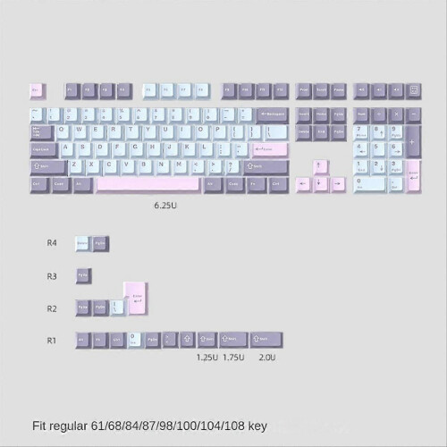 125 Keys PBT Double Shot Keycaps Set Key Caps Cherry Height Type-B 1