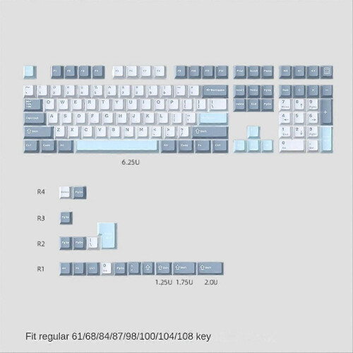 Σετ 125 κλειδιών PBT Double Shot Keycaps, ύψος κερασιάς, τύπου A 1