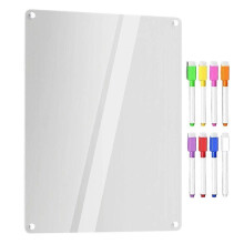 Lavagna magnetica acrilica cancellabile a secco, compatibile con il frigorifero, con 8 pennarelli colorati,