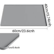 Silicone Coffee Mat with Detachable Dish Drying Mat Easy Clean Black