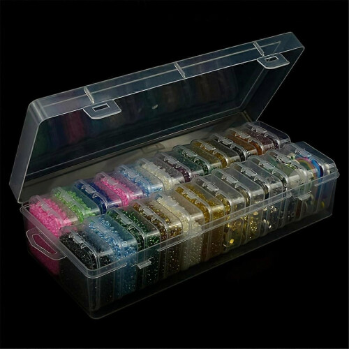 Bead Storage Containers, 48 Small Clear Bead Organizer Box 1 sets 1