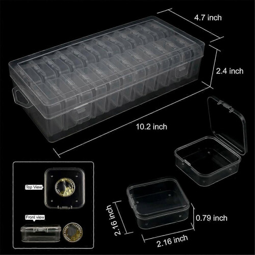 Bead Storage Containers, 48 Small Clear Bead Organizer Box 1 sets 2