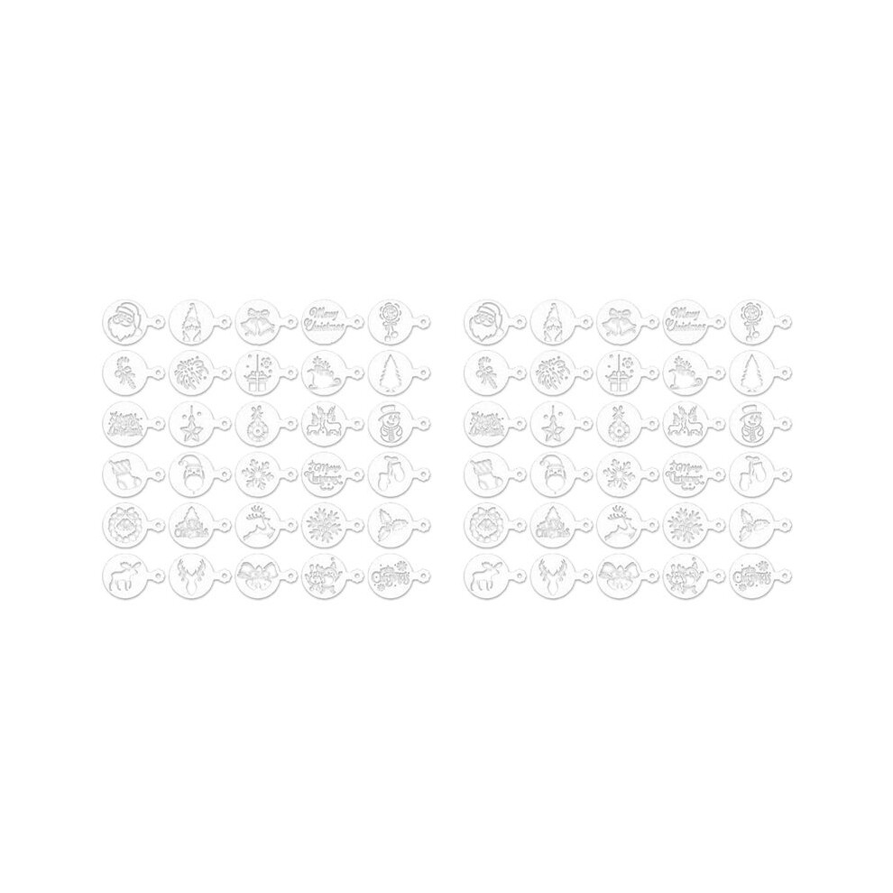 60 Pieces Cookie Stencils Cake Templates Coffee Stencils Reusable Painting Cake Stencil Templates Embossing Moulds 6032368575634