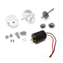 Transmission with 370 Motor & Steel Gear for D12 Silver