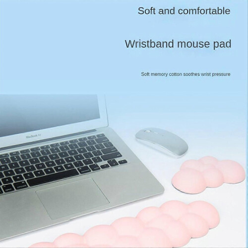 1Set Cloud Wrist Rest Ergonomic Mousepad Keyboard Mouse Pad Pink 1