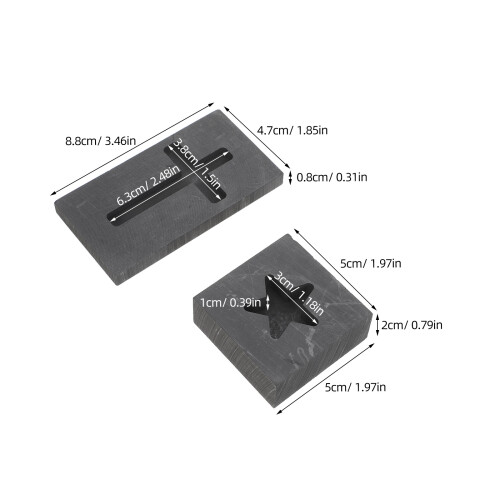 2Stk Gussform Graphit Stern Metall Gießen Schmuck Modell 1