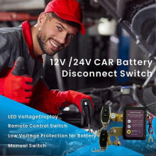 Wireless Dual Remote Car Battery Disconnect Relay Master Cut-Off Switch 12V Car Nterior Replacement Relays Parts