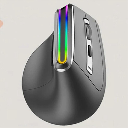 Ergonomic RGB Wireless Vertical Mouse USB Optical Mouse Rechargeable Bluetooth Mouse for Desktop/Lap 2