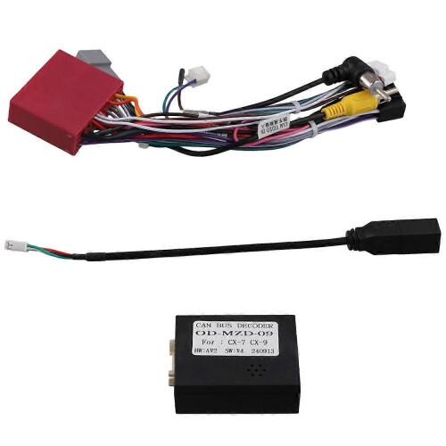 16pin Wiring Harness Canbus Decoder Box Adapter for -7 -9 CX7 CX9 Android Stereo