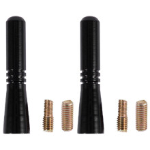 2X Universal Top Roof Short Whip Screw Antenna EXtension for Car Radio (Black)