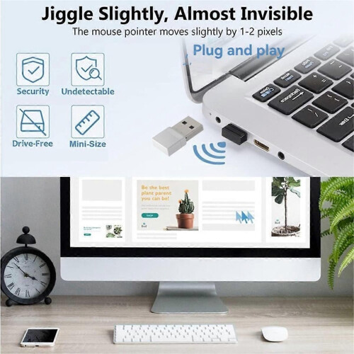 USB Type C 2 in 1 Mouse Jiggler Undetectable Mouse Shaker Automatic Mouse Mover for Computer Laptop 2