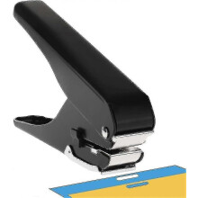 1 Stück elliptischer Ausweisstanzer für PVC-Karten, Papierschlitz-Stanzwerkzeug (Schwarz)
