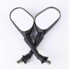 8mm Motorcycle Rear View Mirrors - Black Scooter Side Mirrors for Kawasaki