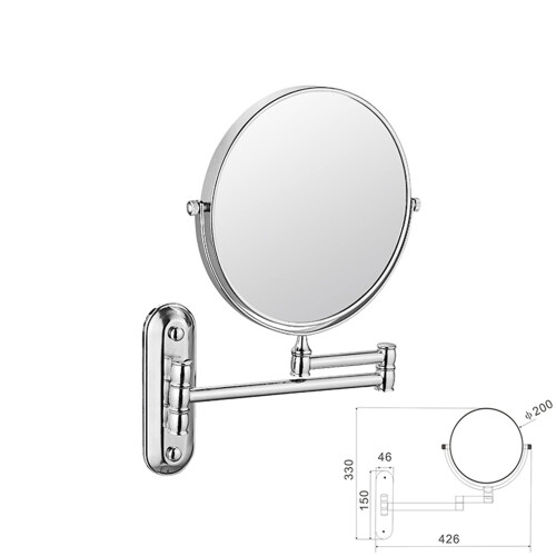 10X Magnifying Wall Mounted Makeup Mirror with Dual‑Sided Foldable Extendable Arm, Antique Copper Finish 1