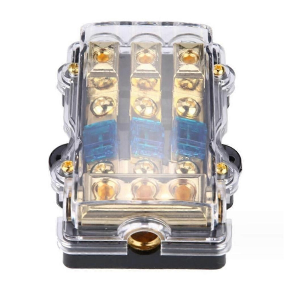 3 Way Anl Fuse Holder 60 Amp Distribution Block 4 Gauge In To 8 Gauge Out For Car Truck Boat Marine Audio Amplifier 9319739896336