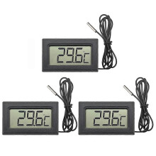 Termómetro digital LCD con rango de temperatura de -50 C a +110 C y sonda NTC de 1 m, compatible con