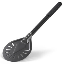 Pizza Turning Peel Pizza Turner Restaurant-Grade Aluminum Perforated Pizza Peel Metal Outdoor Pizza Oven Accessories