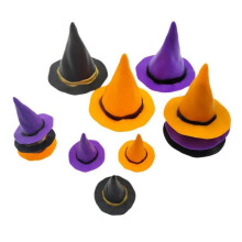 Mini Witch Hat Halloween Decor Miniature Hats Small for Cake Tiny Ornament House Plastic Decors Crafts Decoration