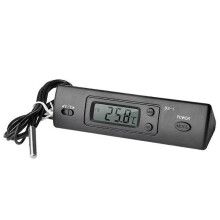 -1 Biltermometer LCD-skärm C/F-klocka Temperatursensor för inomhus- och utomhustermostat med sond