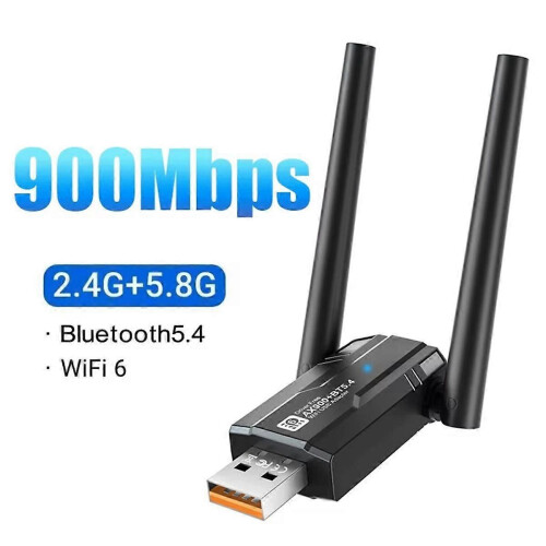 Προσαρμογέας WiFi USB 900Mbps Διπλής Ζώνης Bluetooth 5.4 2 σε 1 Wi-Fi 6 Don 1