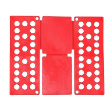 Plastic kledingopvouwplank, handig opbergrek voor thuis, rood