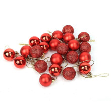 24 Pcs Christmas Tree Balls Ornaments Hanging Baubles Xmas Party Decoration Red