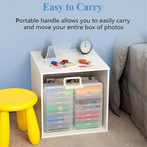 Portable Photo Storage Boxes,With 16 Interior Compartments 1