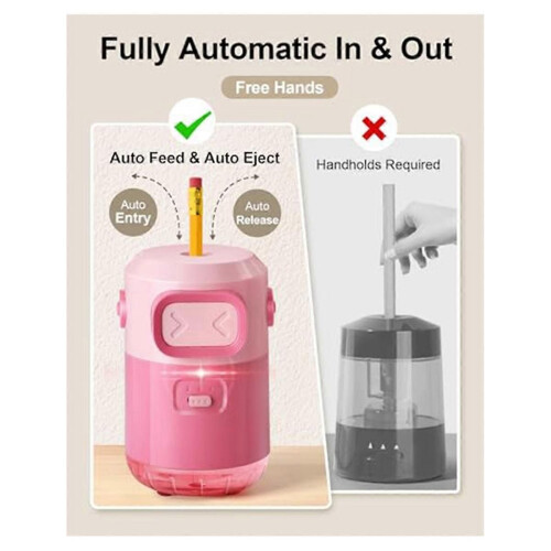 Temperamatite elettrico compatibile con i bambini, temperamatite completamente automatico compatibile 1