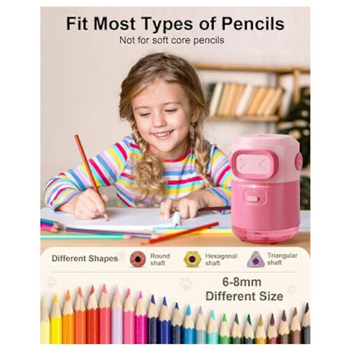 Temperamatite elettrico compatibile con i bambini, temperamatite completamente automatico compatibile 2