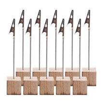 10 pezzi di portamemo verticali in legno di pino con clip, compatibili con ufficio, matrimoni, feste