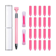 34 Pcs Pens Kit, 2 Pcs Refillable Wax Pen with 32 Pcs Wax, Rotating Glue Point Drill Pen(Pink)
