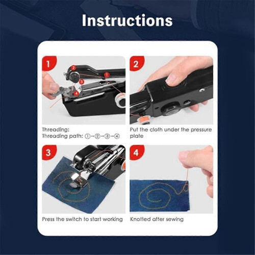 Handheld Sewing Machine Portable Mini Hand Held Sewing Machine Cordless Electric Stitching DIY Hand 2