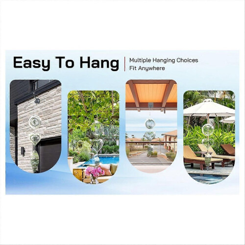 Outdoor bird deterrent reflective 3D wind rotor bird deterrent 1