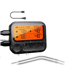 Intelligentes Bluetooth-Fleischthermometer mit 2 Sonden, digitales Lebensmittelthermometer mit drahtloser