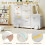 Spielzeugregal mit Whiteboard, Bus-Design, 4 Schubladen 4