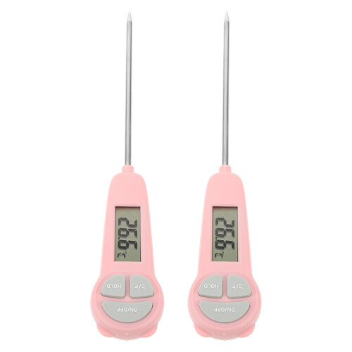 2St - En Voedselthermometer Waterdicht ABS Roze