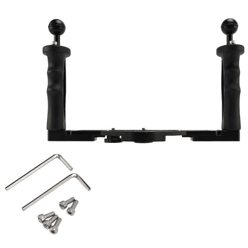 Dual Handheld Stabilizer Diving Underwater Camera Housings Tray/Grip Waterproof With Double Handle