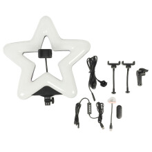 Anello luminoso da 20 pollici con telecomando wireless, dimmerabile, a forma di stella a cinque punte,