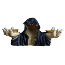 Ghost Candle Holder Vintage Resin Figurine Halloween Candle Holder Candlestick for Table A