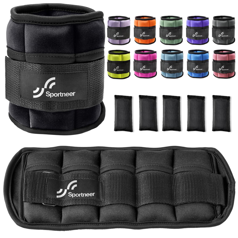 Photos - Barbells & Dumbbells Sportneer Adjustable Weights Ankle Weights Set, Ankle Wrist Weight Straps, 0.44Kg-2.25Kg for Per Ankle, 0.88Kg-4.5Kg for a P
