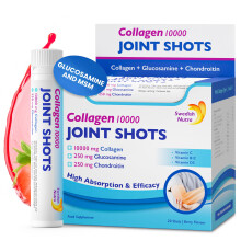 Swedish Nutra - Joint Shots I 20 Day Supply I 10,000 mg Collagen Type I, II & III I Glucosamine, MSM, Chondroitin, Turmeric I 100% Natural Flavour I S