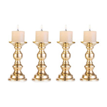 6x Candlestick Metal Pillar Candle Holders, Wedding Centerpieces Candlestick Holders for Candles St