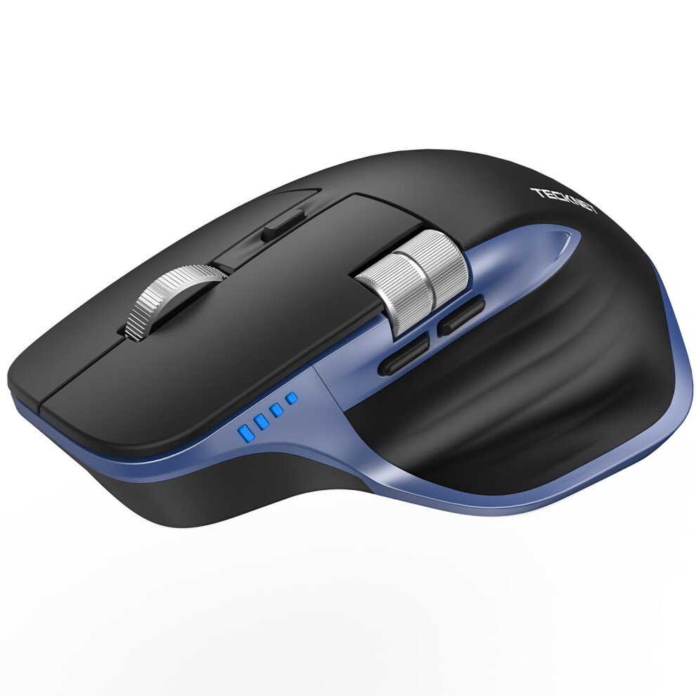 Tecknet Wireless Mouse, Bluetooth Mouse With Thumb Scroll, Rechargeable Mice, Dual Bluetooth 5.3 & 2.4Ghz, Ergonomic, 4800Dpi Adjustable, Silent Clic