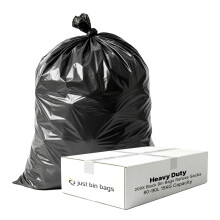 200 x 80L Heavy-Duty Black Bin Bags | 30 Micron Strong Refuse Sacks | Strong Black Bin Liners for Home, Office & Commercial Use – (Sapphire)