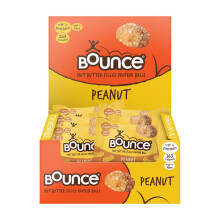 Bounce Peanut Butter Vegan Protein Balls - Peanut Butter Filled Protein Snack, Low Calorie & Gluten Free - 12 Pack