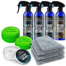 Pure Definition Car Interior Detailing Kit, Glass, Leather, Fabric Cleaner and Accessories - Cleaning Set Restores Trim, Upholstery, Plastic and Mirro