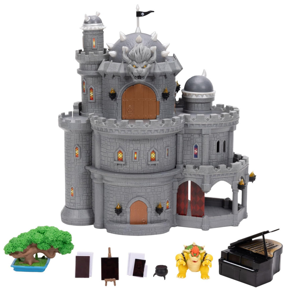 The Super Mario Bros. Movie The Super Mario Galaxy Movie Bowser Castle Playset, Officially Licensed By Jakks Pacific, Includes 1.5" Mini Articulated Figure And Character Accessor