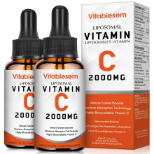 Liquid Liposomal Vitamin C 2000mg Supplement(2 Bottles), High dose Ascorbic Acid, Antioxidants, Maximum Absorption, Highly Bioavailable, Soy-Free, Veg