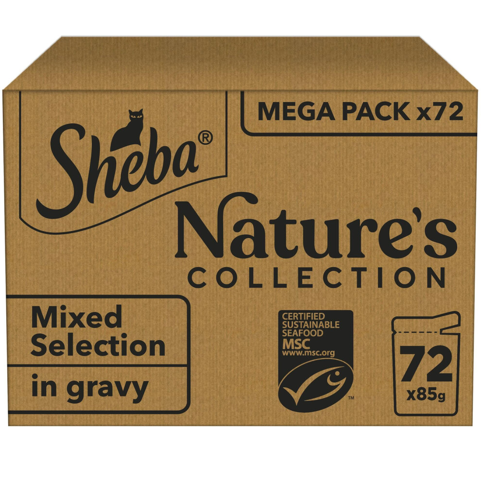 Sheba Natures Collection Cat Pouches Mixed Selection In Gravy 72X85g Pack - Image 3